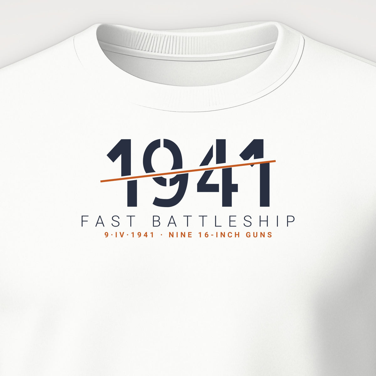 Fast Battleship 1941 Sliced Crewneck Sweatshirt, front print detail