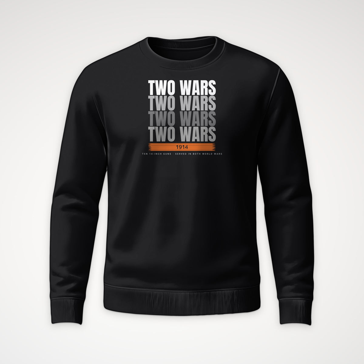 Two-War Battleship Echo Crewneck Sweatshirt in Black