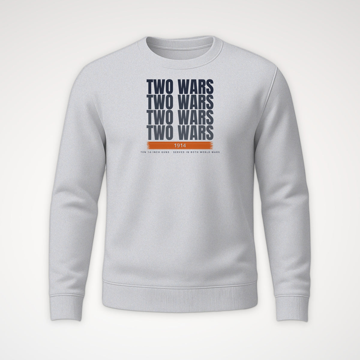 Two-War Battleship Echo Crewneck Sweatshirt in Sport Grey