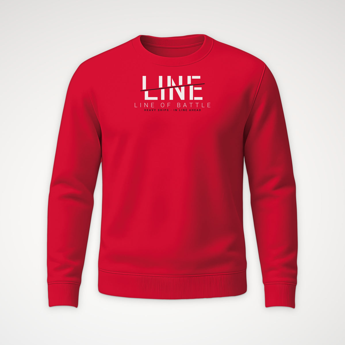 Line of Battle Sliced Crewneck Sweatshirt in Red