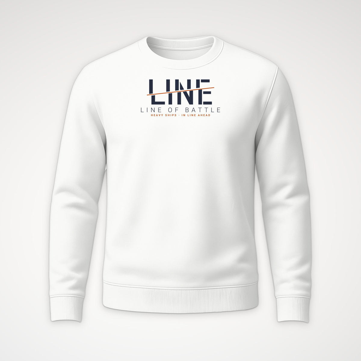 Line of Battle Sliced Crewneck Sweatshirt in White