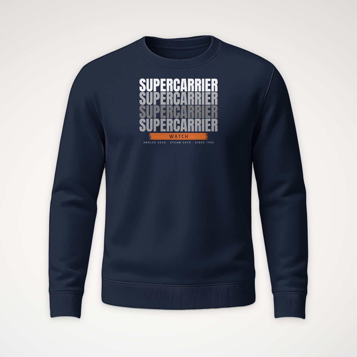 Supercarrier Watch Echo Crewneck Sweatshirt in Navy