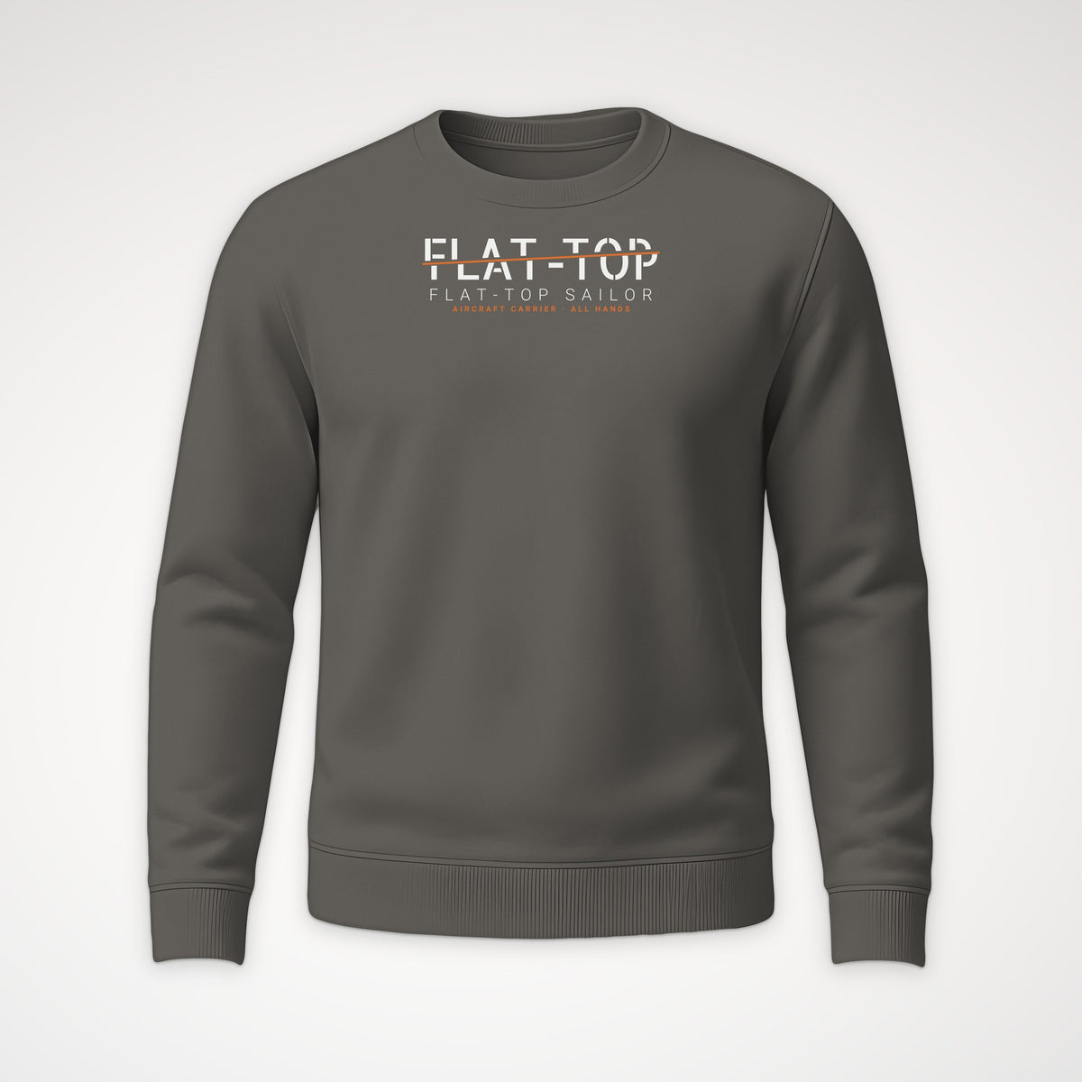 Flat-Top Sailor Sliced Crewneck Sweatshirt in Charcoal