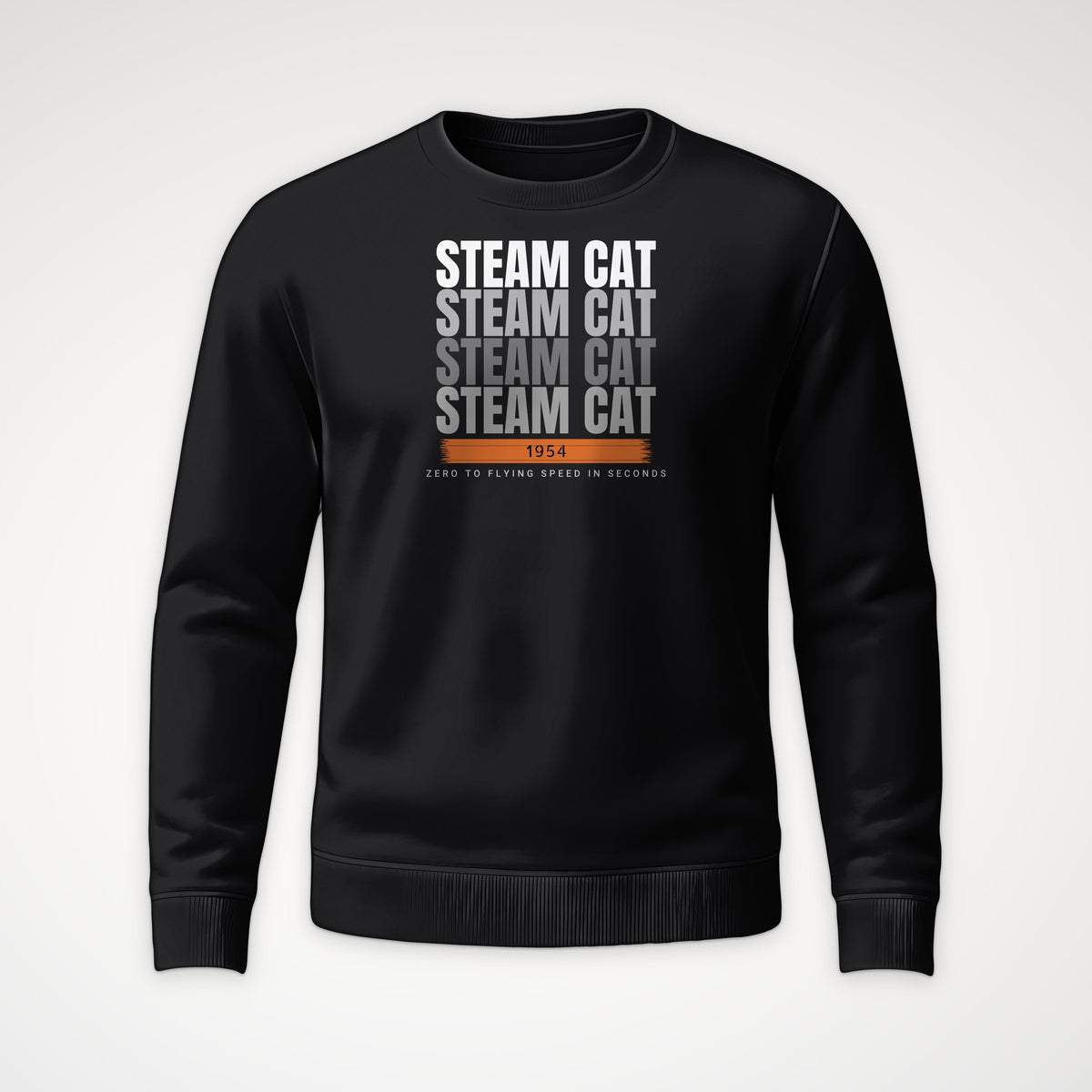 Steam Cat Era Echo Crewneck Sweatshirt in Black
