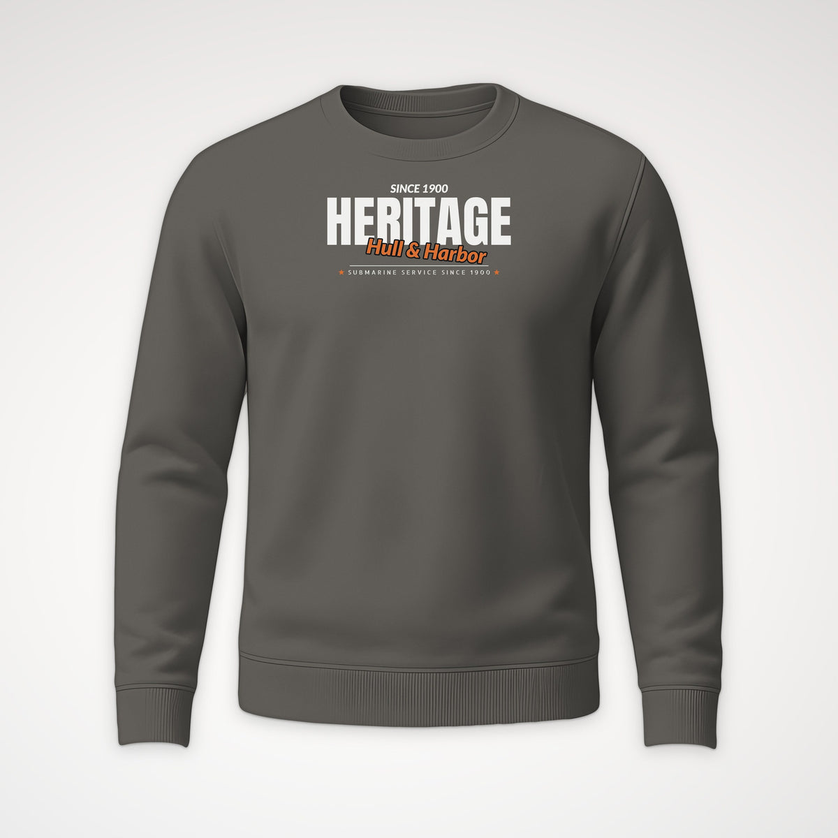 Hull & Harbor Heritage Club Crewneck Sweatshirt in Charcoal