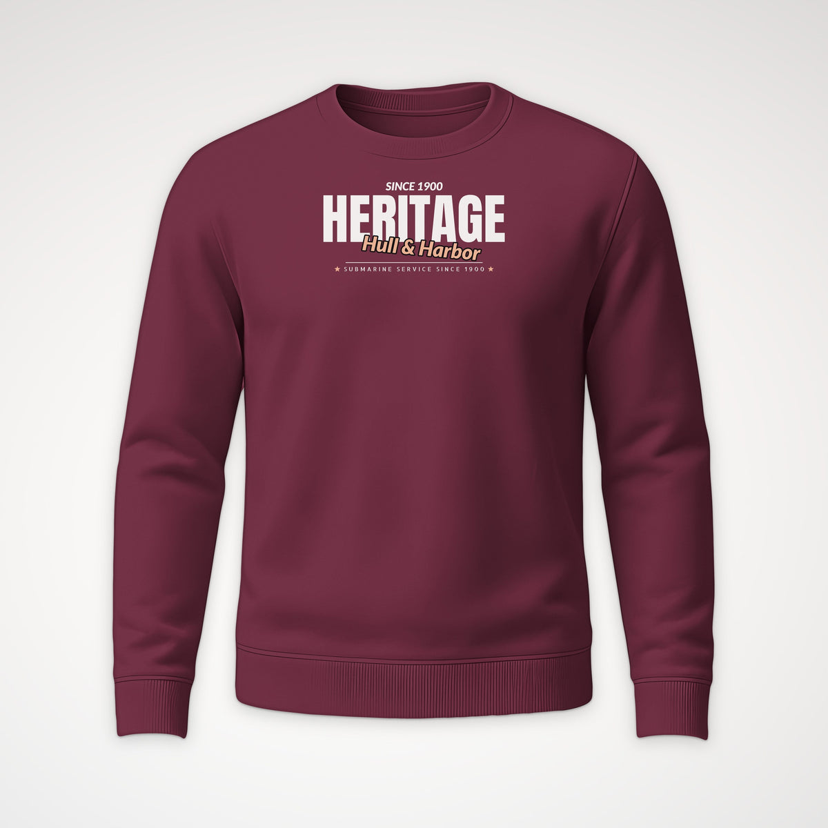 Hull & Harbor Heritage Club Crewneck Sweatshirt in Maroon
