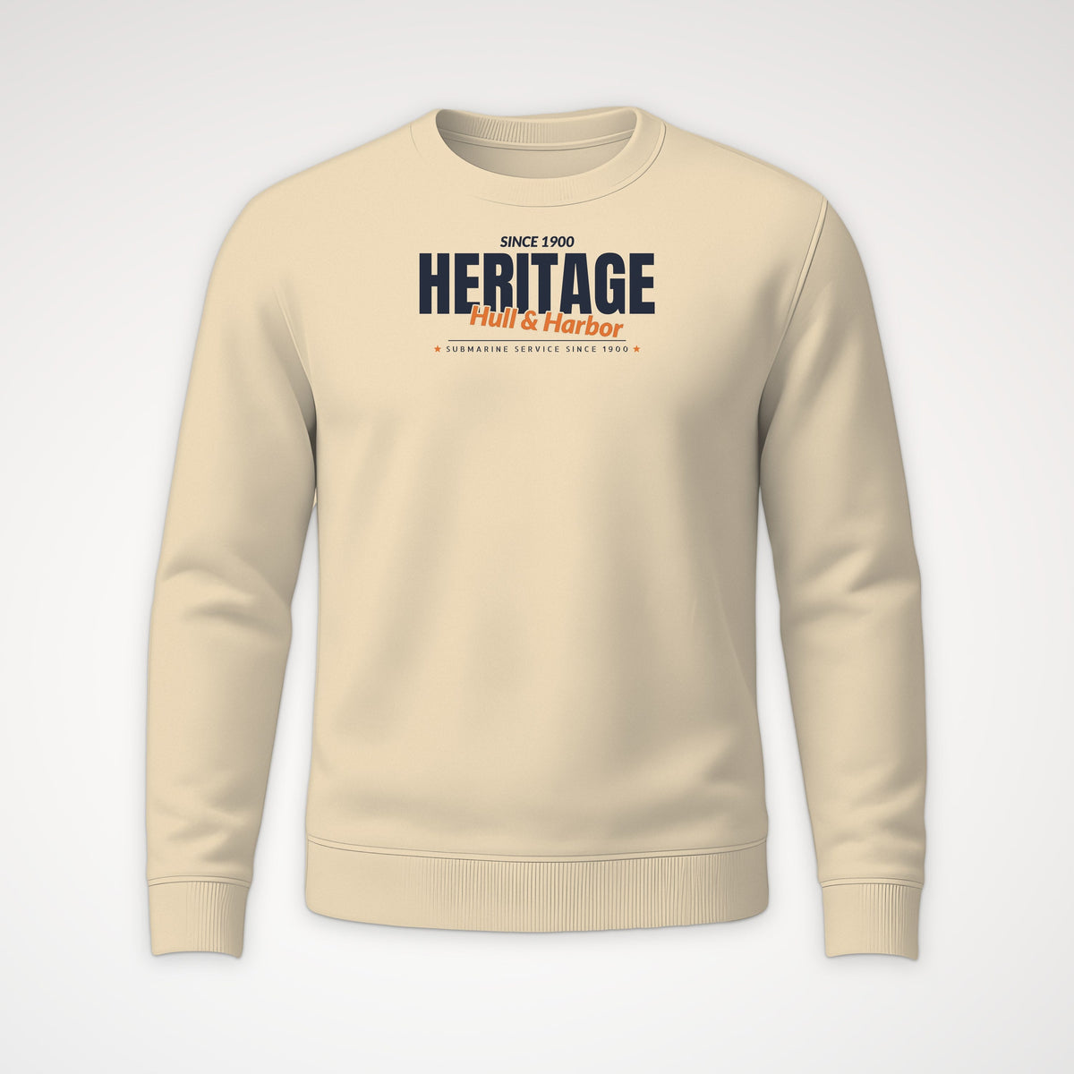 Hull & Harbor Heritage Club Crewneck Sweatshirt in Sand