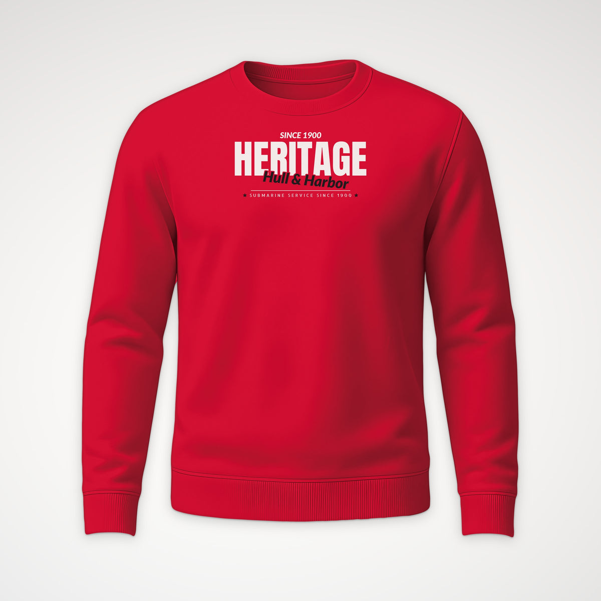 Hull & Harbor Heritage Club Crewneck Sweatshirt in Red