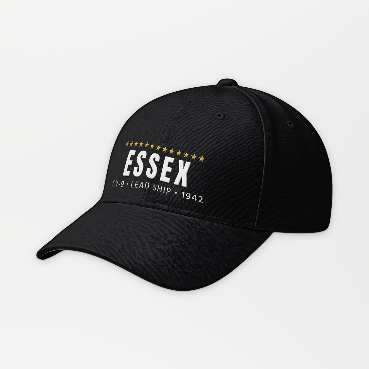 Essex CV-9 Thirteen Stars Embroidered Cap in Black