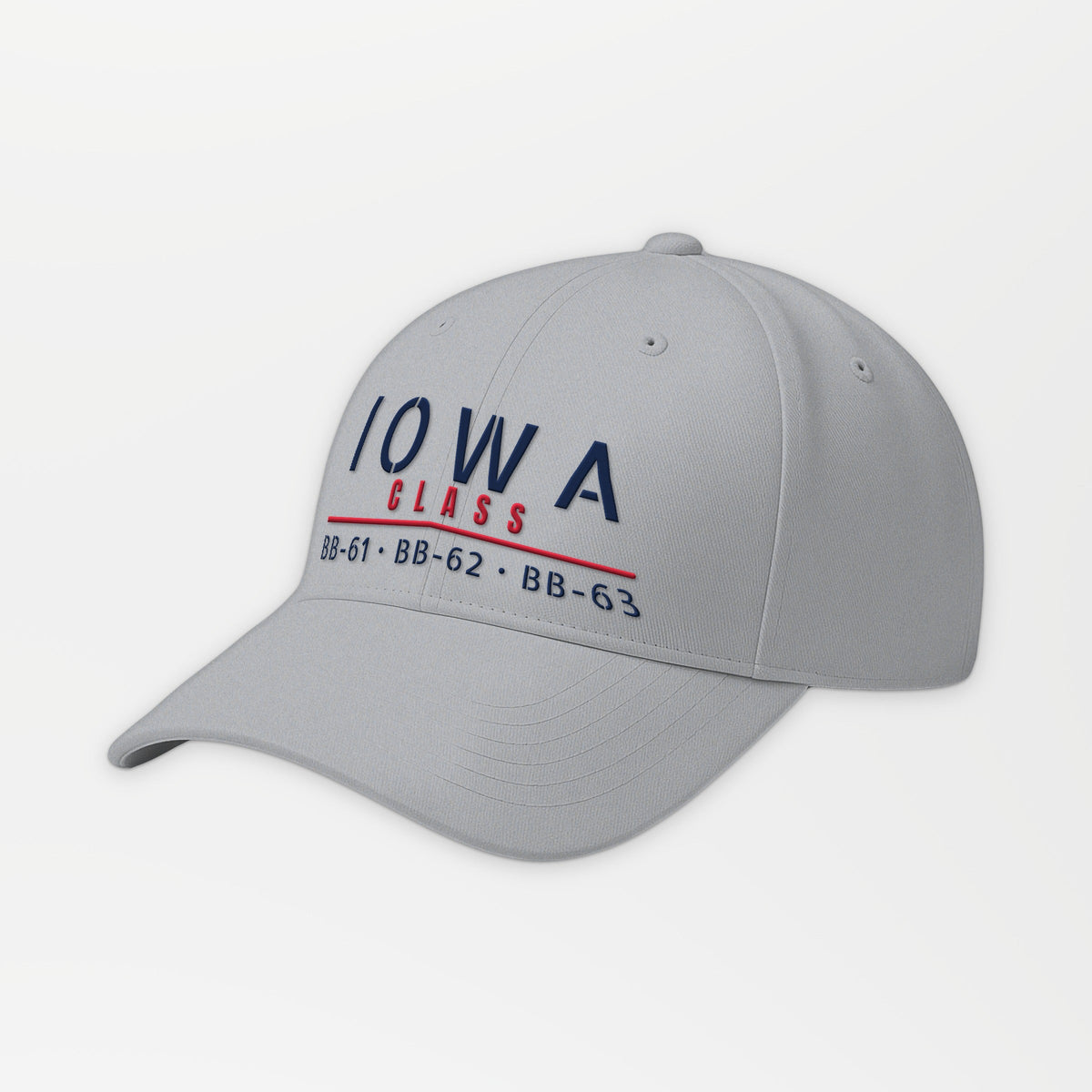 Iowa Class Stencil Embroidered Cap in Grey