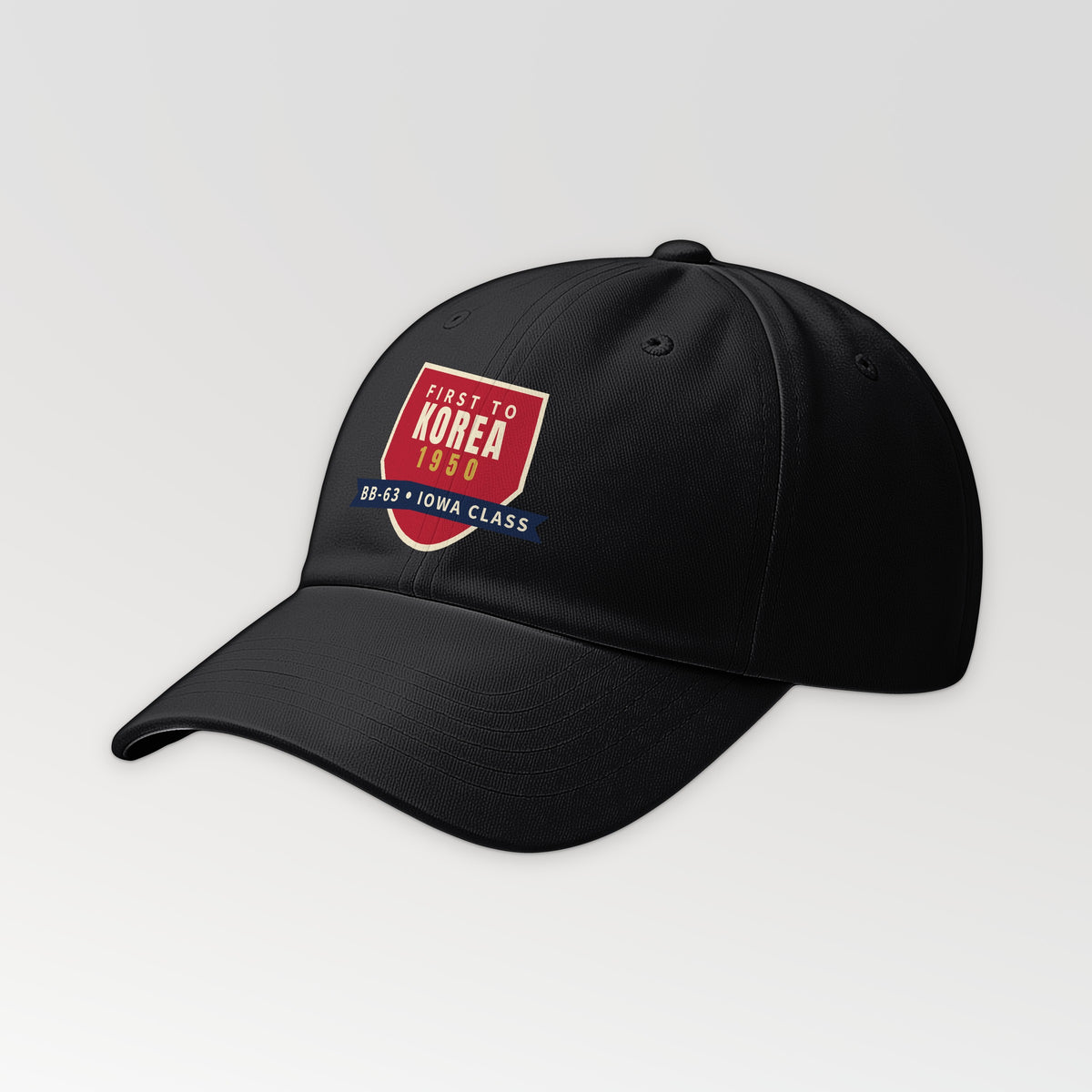 First to Korea 1950 Battleship Dad Hat in Black