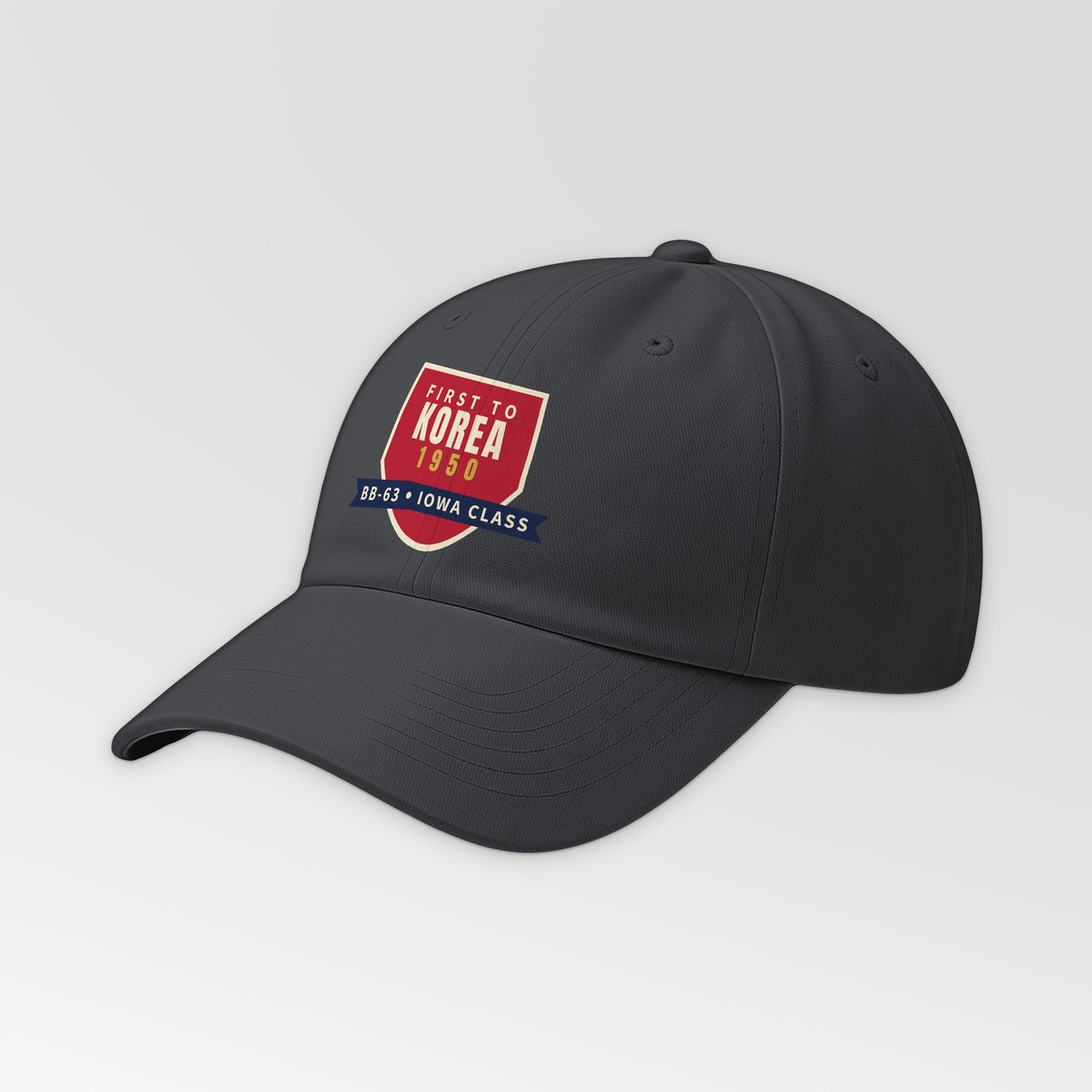 First to Korea 1950 Battleship Dad Hat in Dark Grey