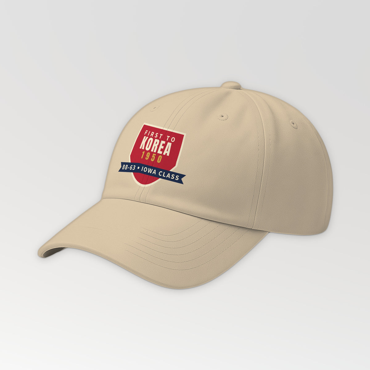 First to Korea 1950 Battleship Dad Hat in Khaki