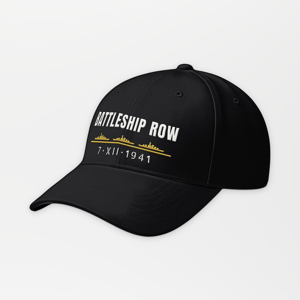 Battleship Row 1941 Embroidered Cap in Black