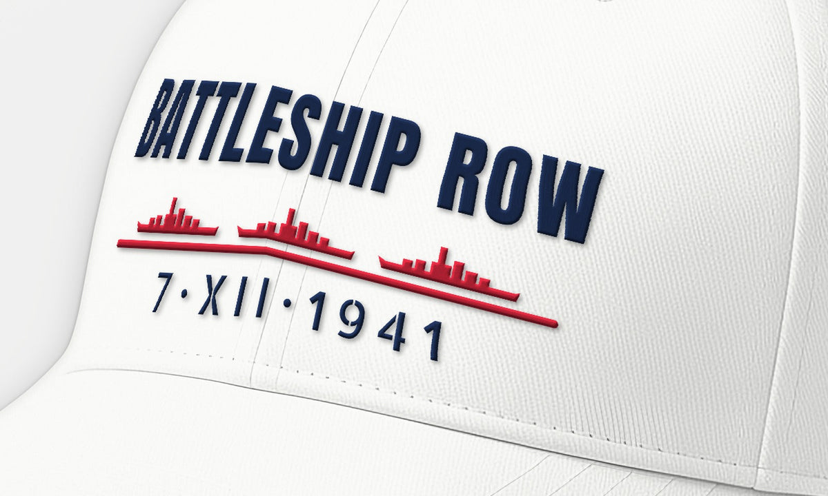 Battleship Row 1941 Embroidered Cap, front detail