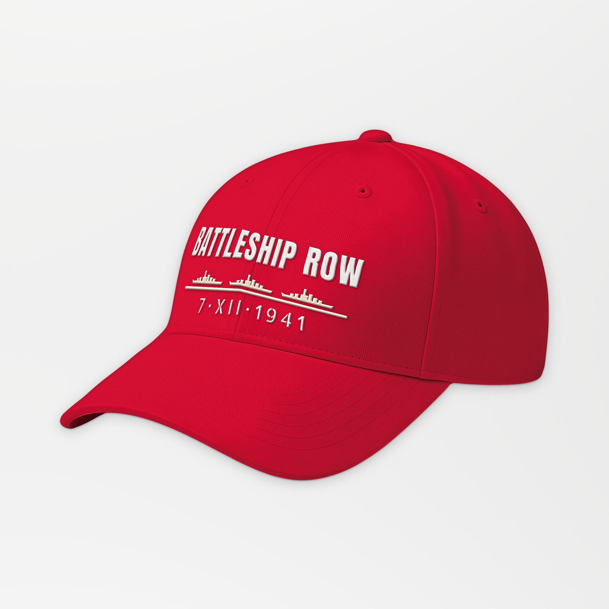 Battleship Row 1941 Embroidered Cap in Red