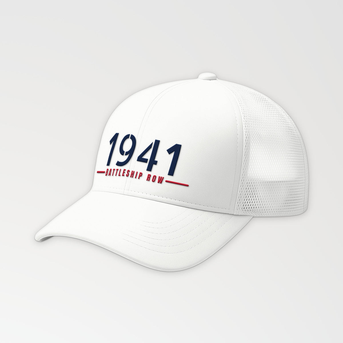 Battleship Row 1941 Trucker Cap in White