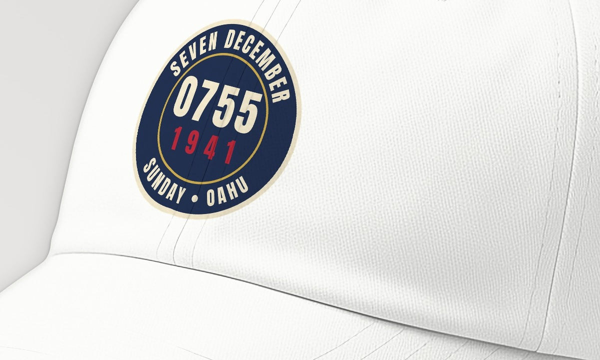 Seven December Roundel Dad Hat, front detail