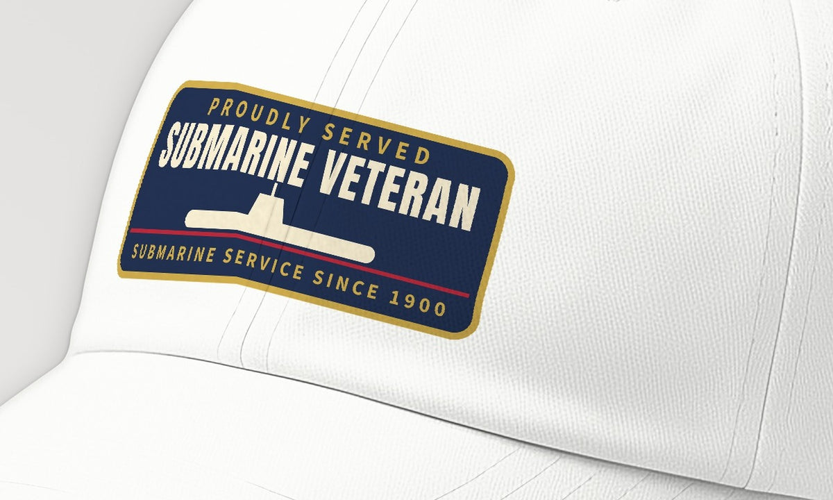 Proudly Served Submarine Veteran Patch Dad Hat, front detail