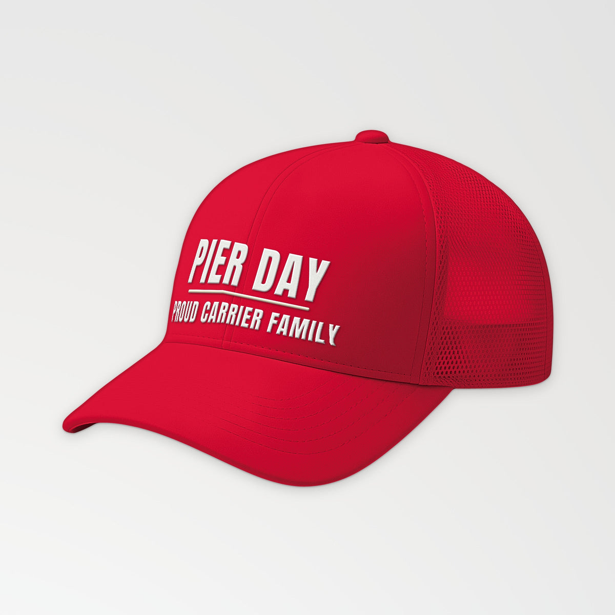 Pier Day Proud Carrier Family Trucker Cap in Red