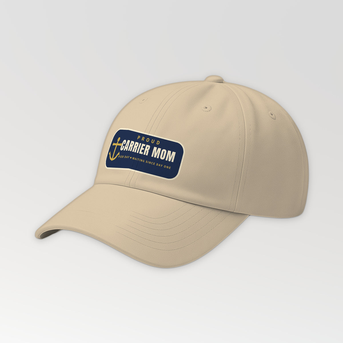 Pier Day Proud Carrier Mom Dad Hat in Khaki