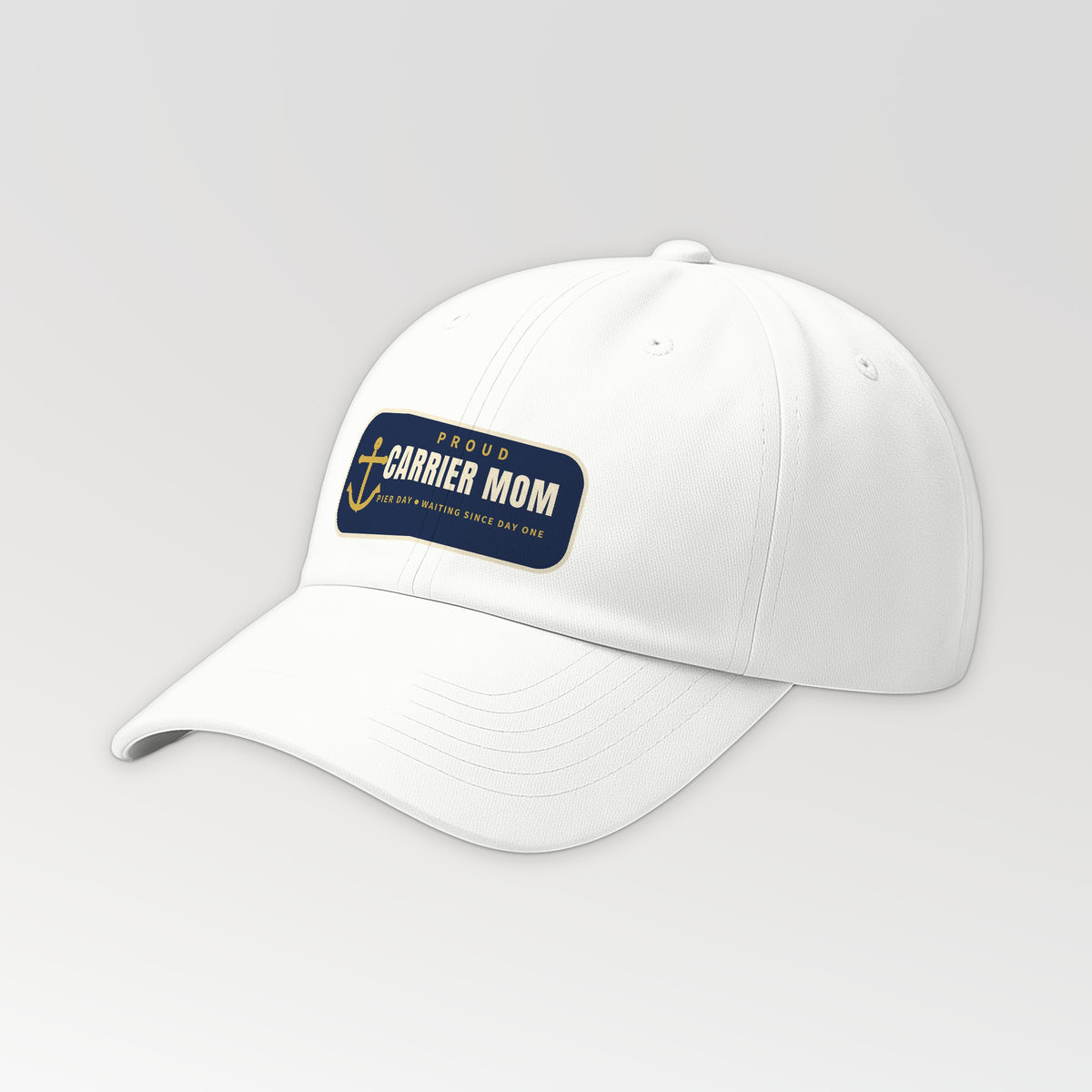 Pier Day Proud Carrier Mom Dad Hat in White