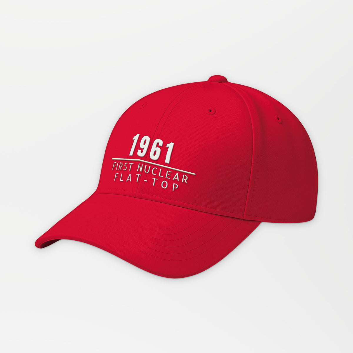 First Nuclear Flat-Top 1961 Embroidered Cap in Red