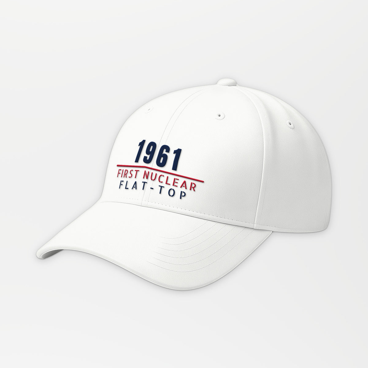 First Nuclear Flat-Top 1961 Embroidered Cap in White