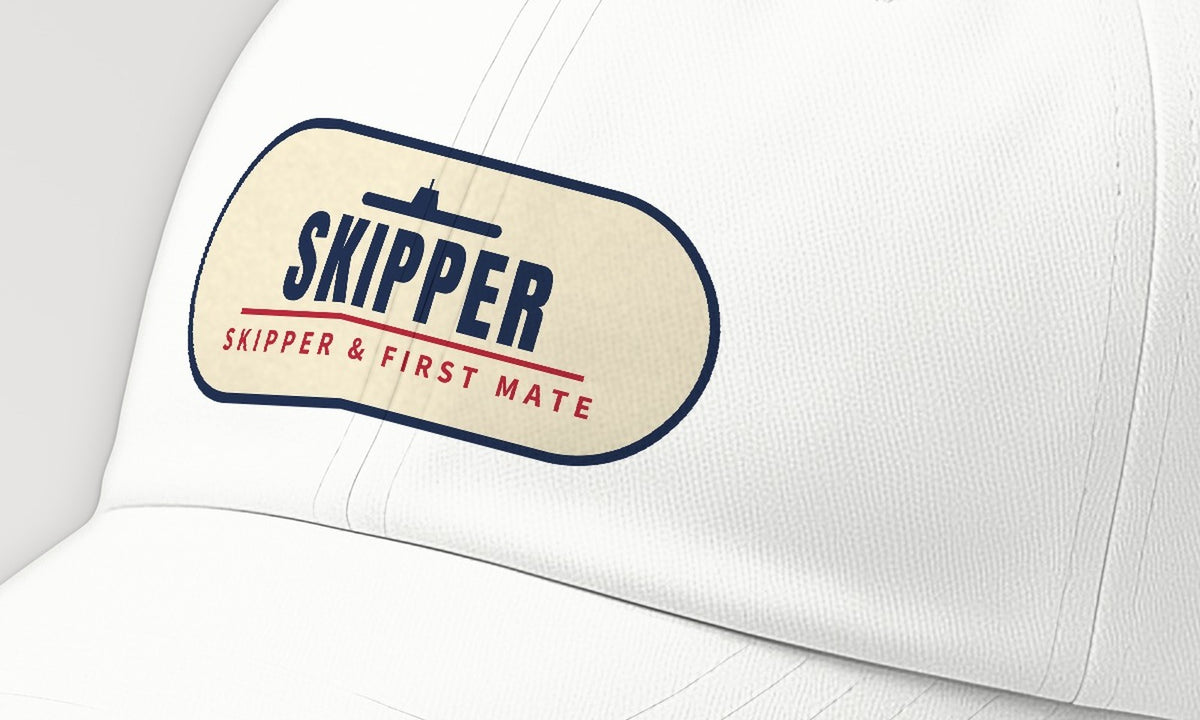 Skipper and First Mate Skipper Dad Hat, front detail