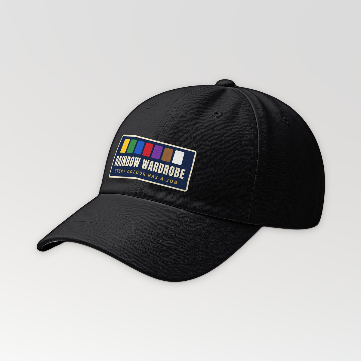 Rainbow Wardrobe Dad Hat in Black