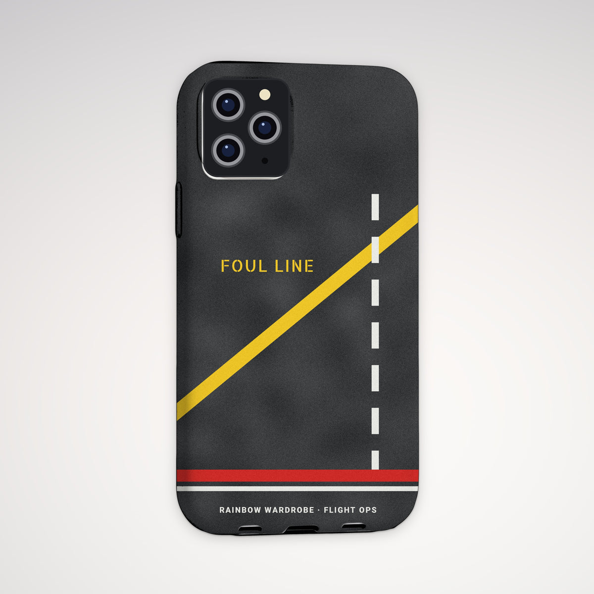 Flight Deck Foul Line Tough Phone Case – iPhone, shown on a Pro model