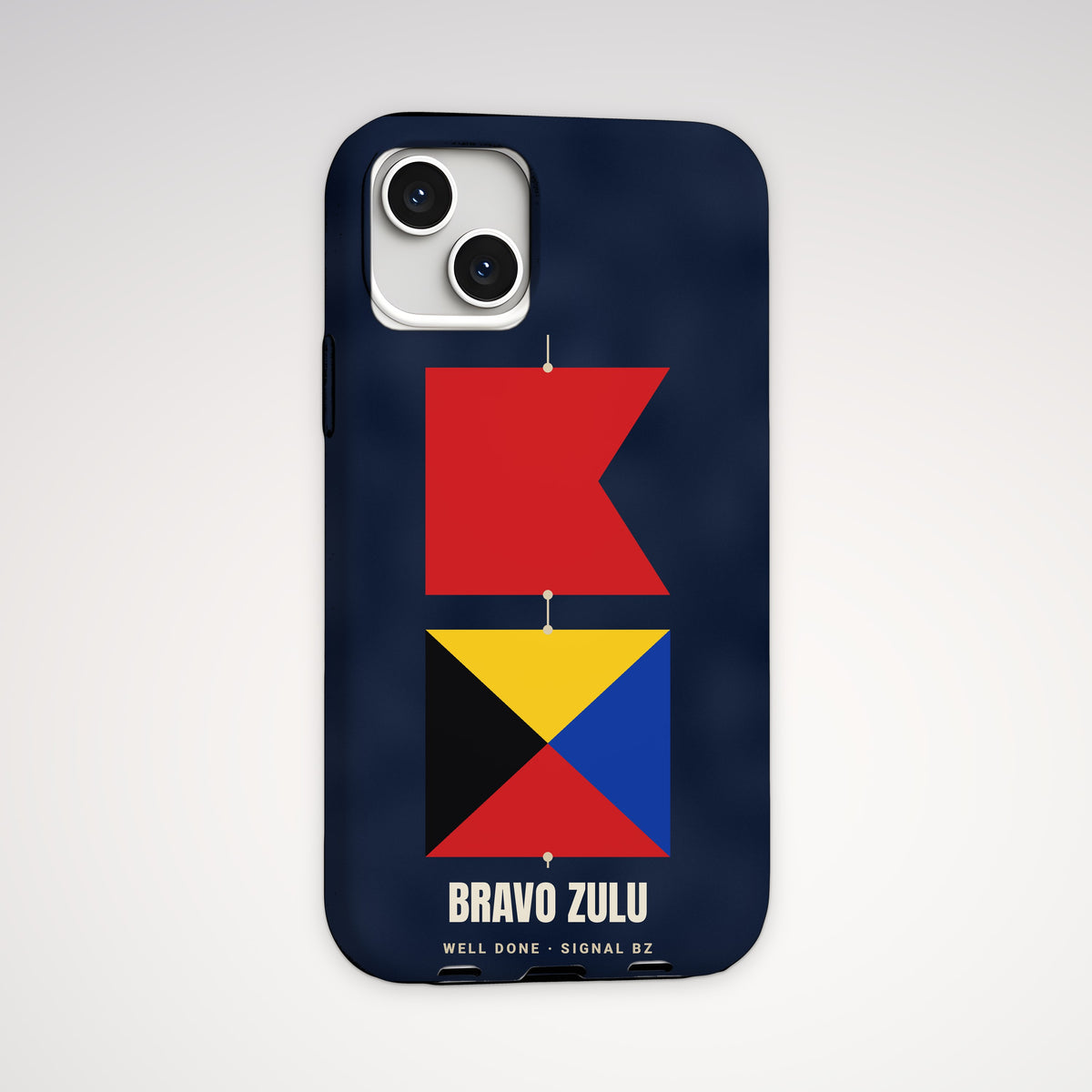 Bravo Zulu Signal Flags Tough Phone Case – iPhone, back view
