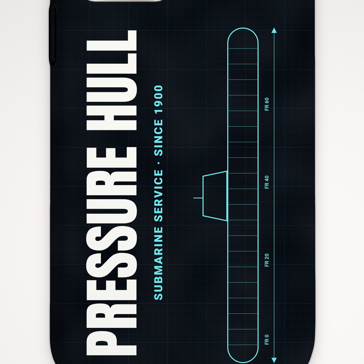 Pressure Hull Blueprint Tough Phone Case – iPhone, print detail