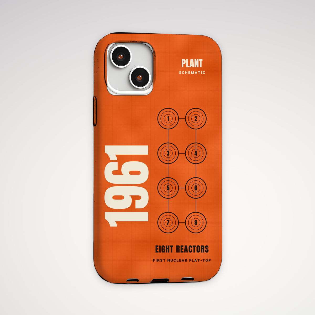 Eight Reactors Schematic Tough Phone Case – iPhone, back view