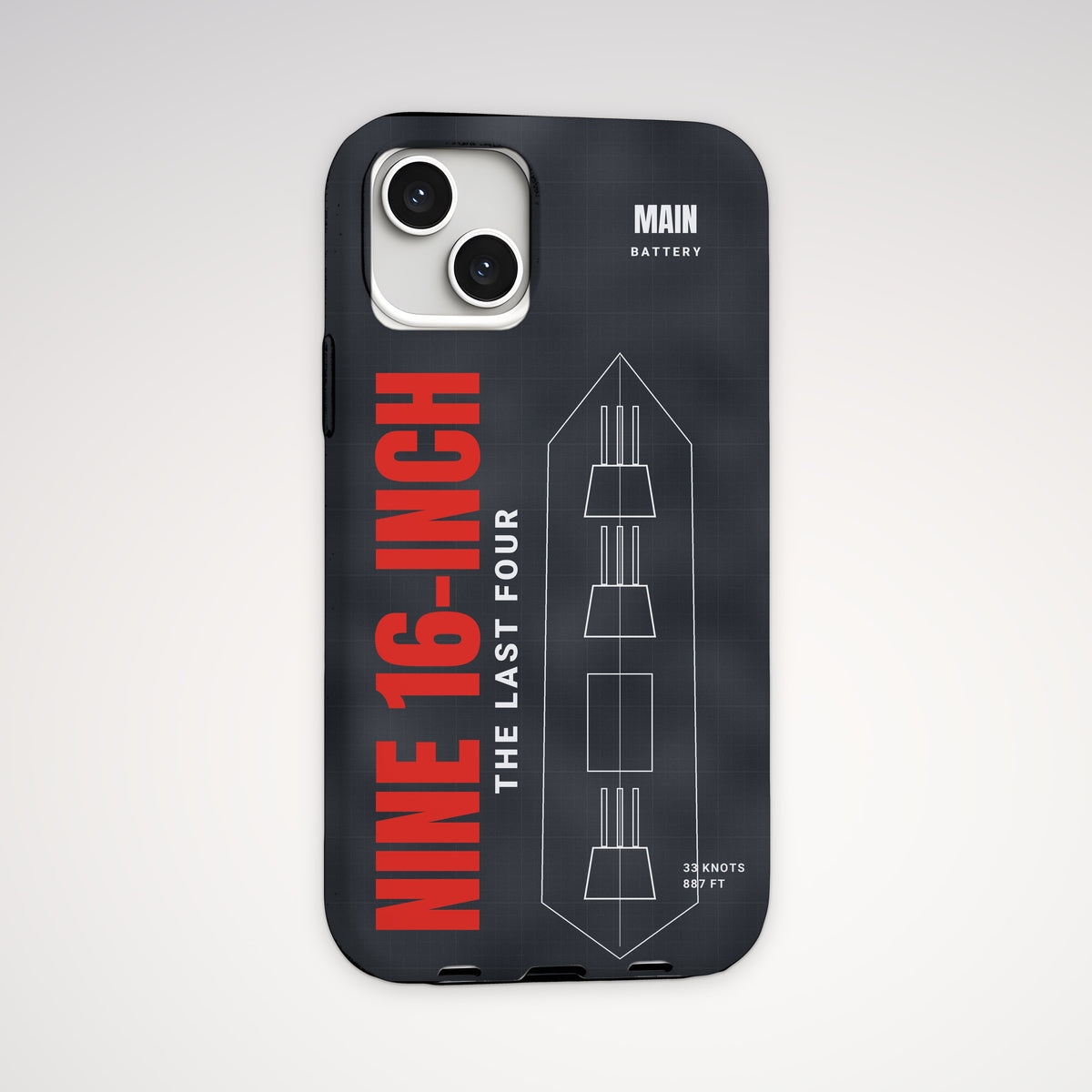 Nine Guns Turret Plan Tough Phone Case – iPhone, back view