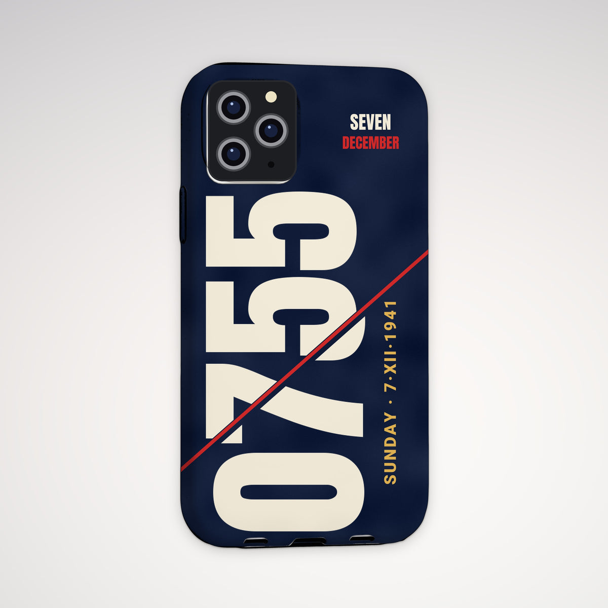 0755 Sliced Tough Phone Case – iPhone, shown on a Pro model