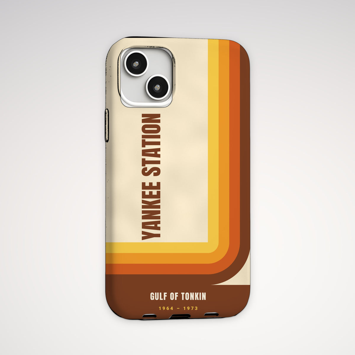 Yankee Station Retro Stripes Tough Phone Case – iPhone, back view