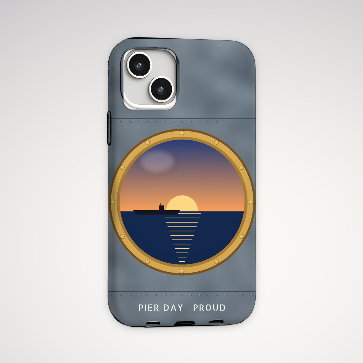 Brass Porthole Tough Phone Case – iPhone, back view