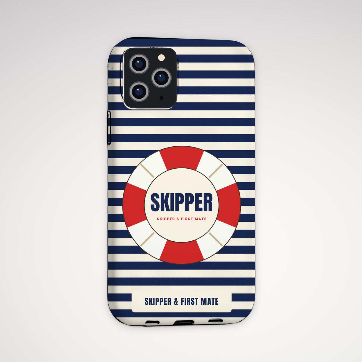 Skipper & First Mate Skipper Tough Phone Case – iPhone, shown on a Pro model
