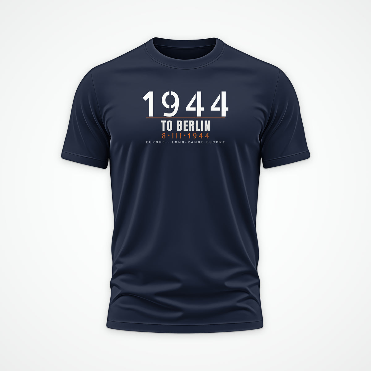 To Berlin 1944 Long-Range Escort Tee in Navy