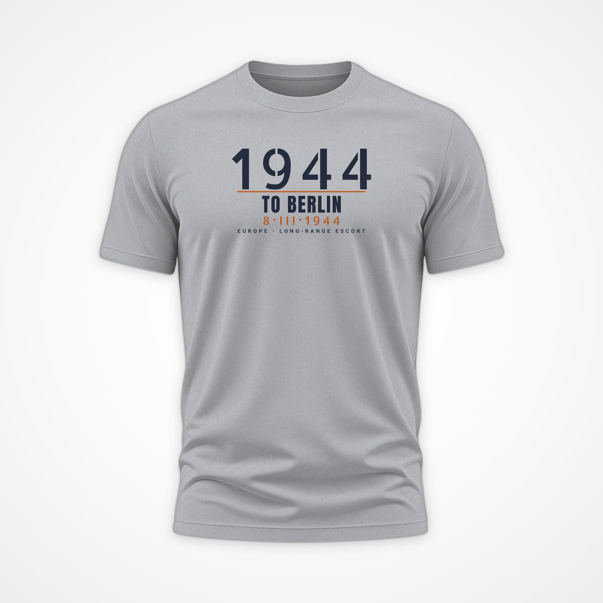 To Berlin 1944 Long-Range Escort Tee in Sport Grey
