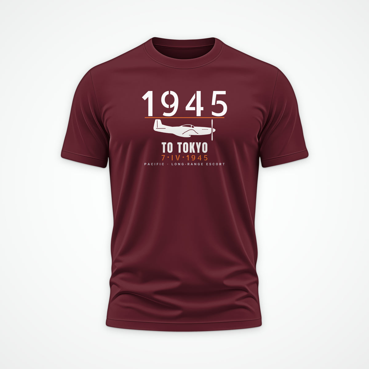 To Tokyo 1945 Escort Fighter Tee in Maroon