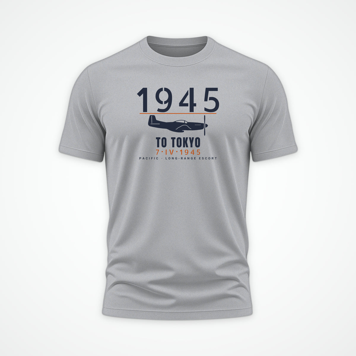 To Tokyo 1945 Escort Fighter Tee in Sport Grey