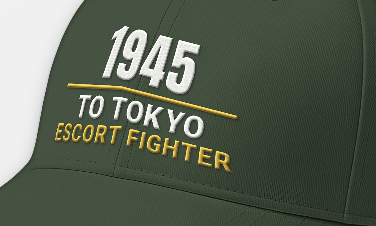 To Tokyo 1945 Escort Fighter Embroidered Cap, front detail