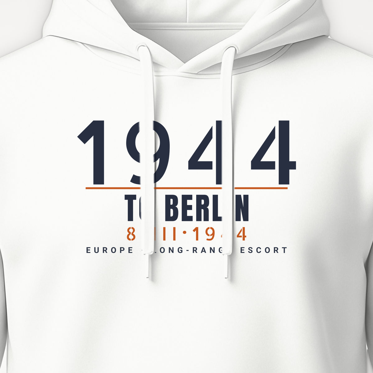 To Berlin 1944 Long-Range Escort Hoodie, front print detail