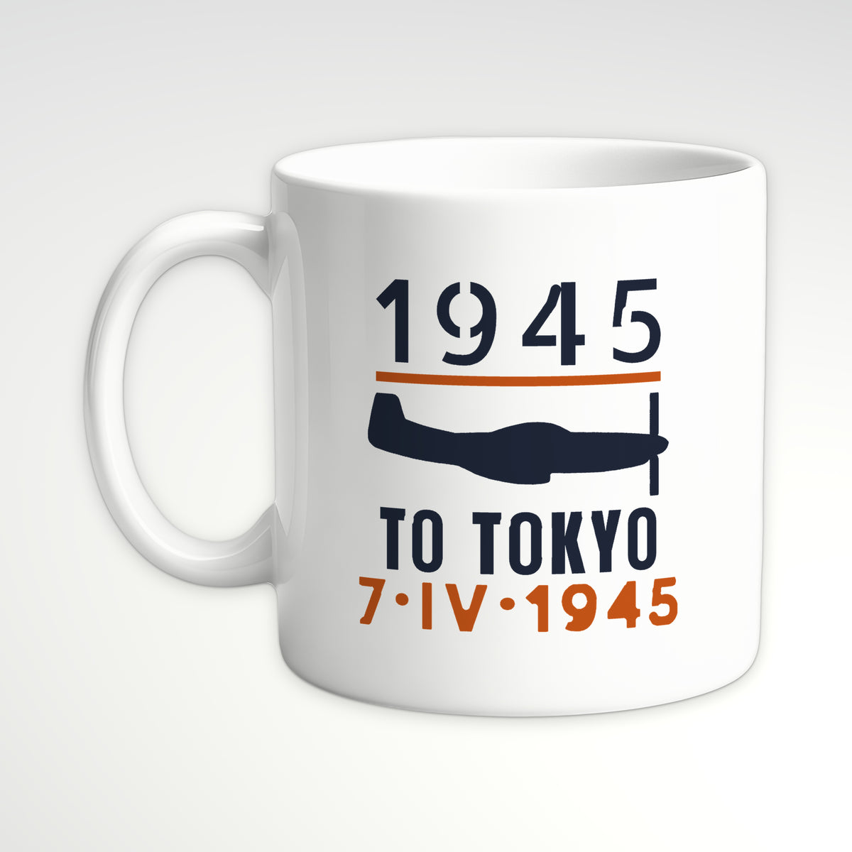 To Tokyo 1945 Escort Fighter Mug, white mug, handle left