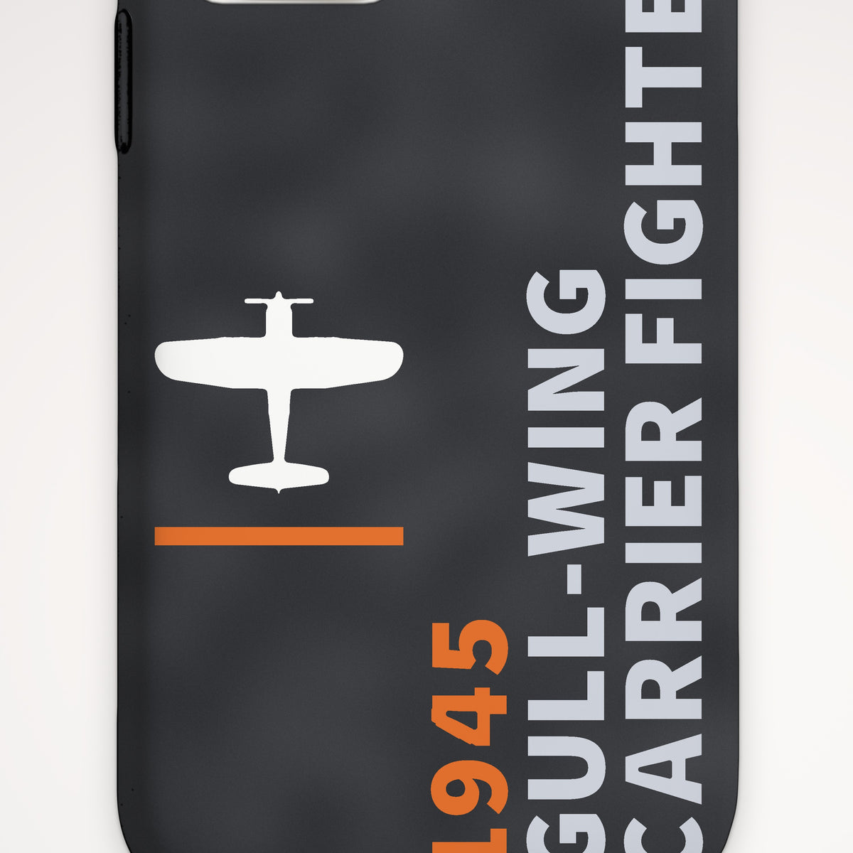 Gull-Wing Fighter 1945 Tough Phone Case – iPhone, print detail: our top-view drawing of an F4U-1D, no markings