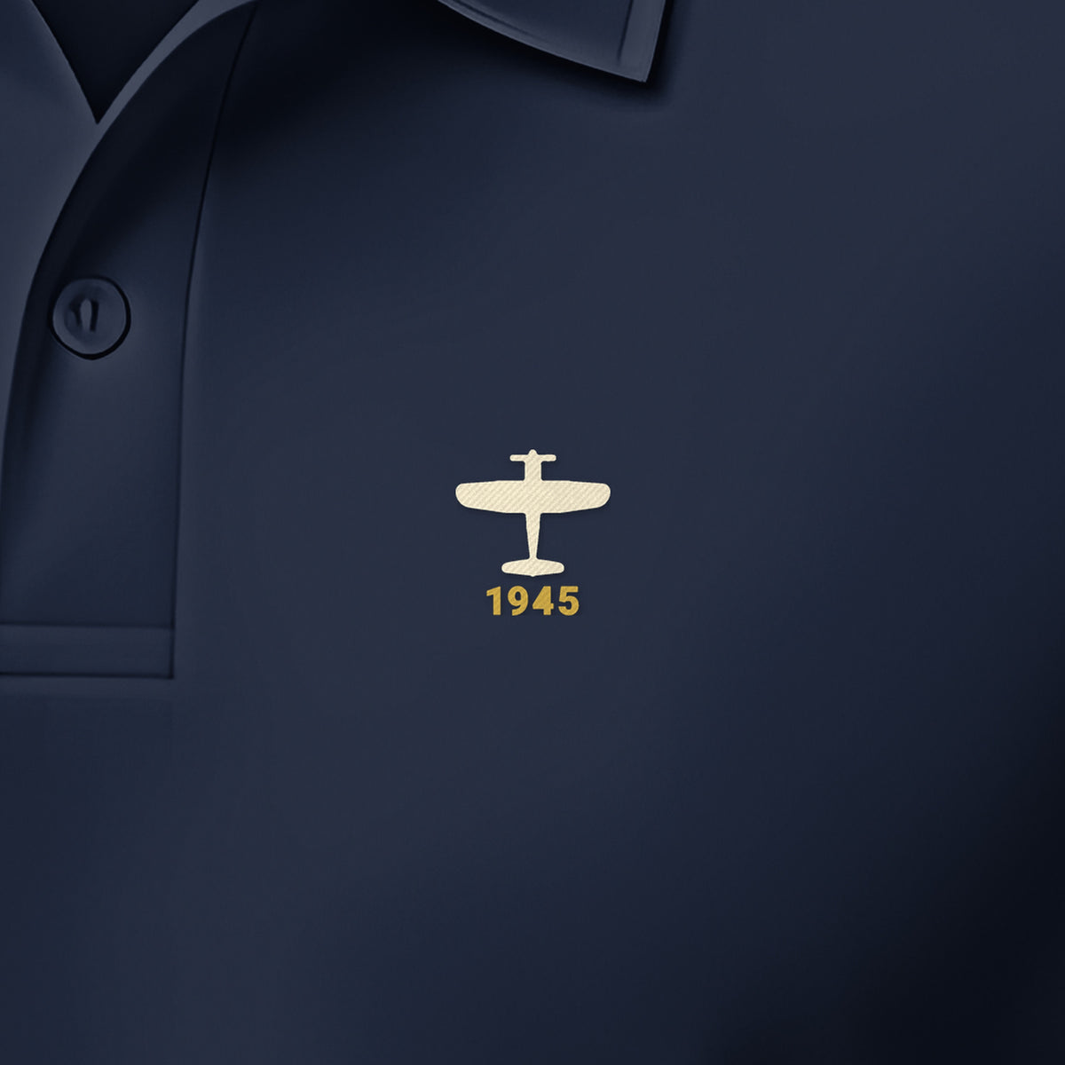 Gull-Wing Fighter 1945 Polo, left-chest detail