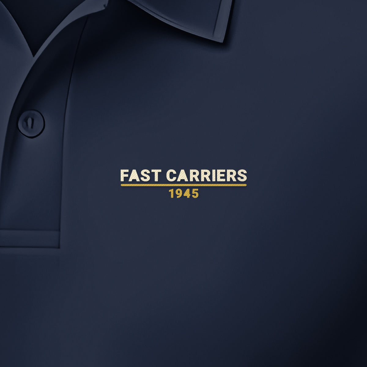 Fast Carriers 1945 Polo, left-chest detail