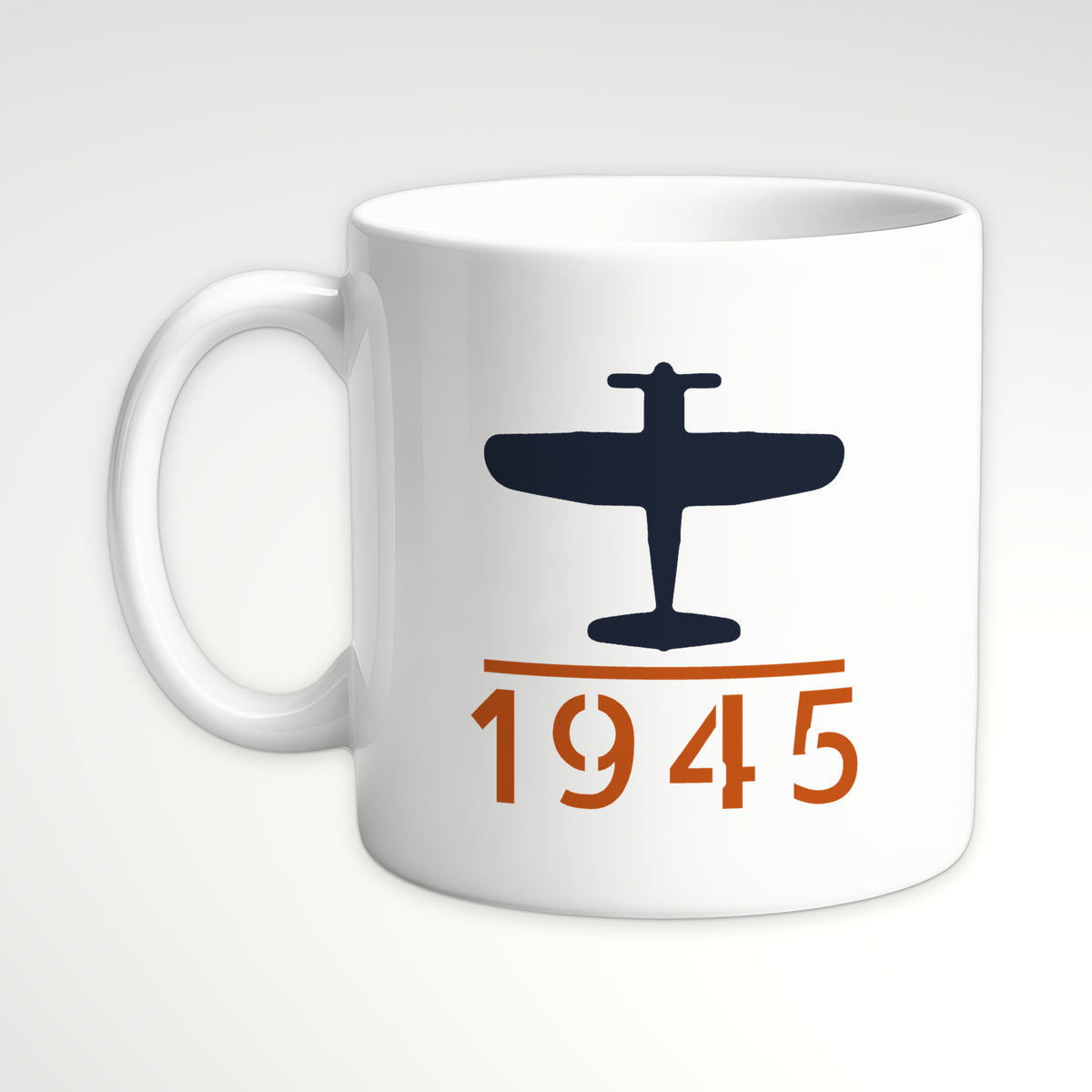 Gull-Wing Fighter 1945 Mug, white mug, handle left